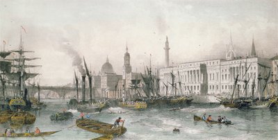 Il porto di Londra da Thomas Allom